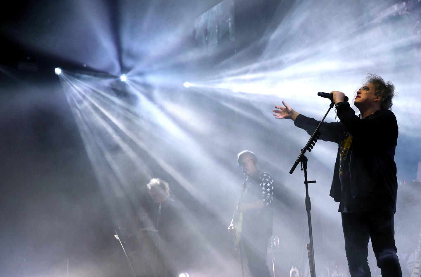 Robert Smith, lead singer of The Cure, in concert in St. Paul Minnesota on June 8, 2023.