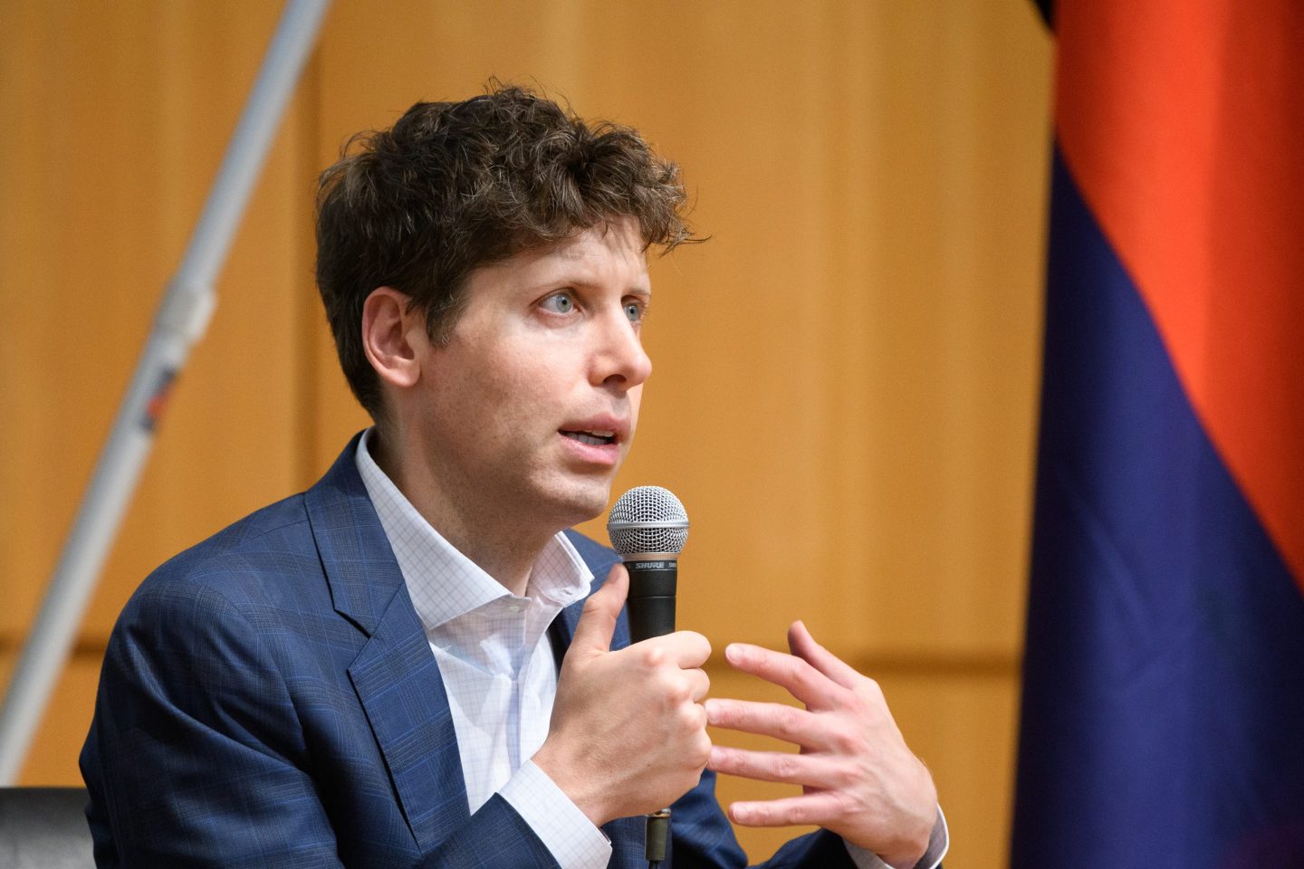 OpenAI CEO Sam Altman speaking in Tokyo.