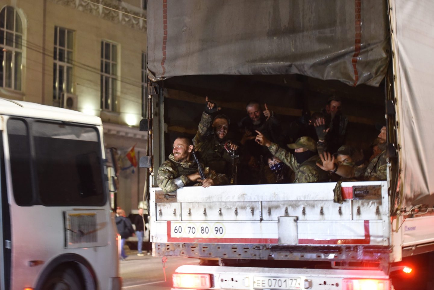 Members of the Wagner Group return to their base in Rostov-on-Don following an agreement between Yevgeny Prigozhin and Vladimir Putin.