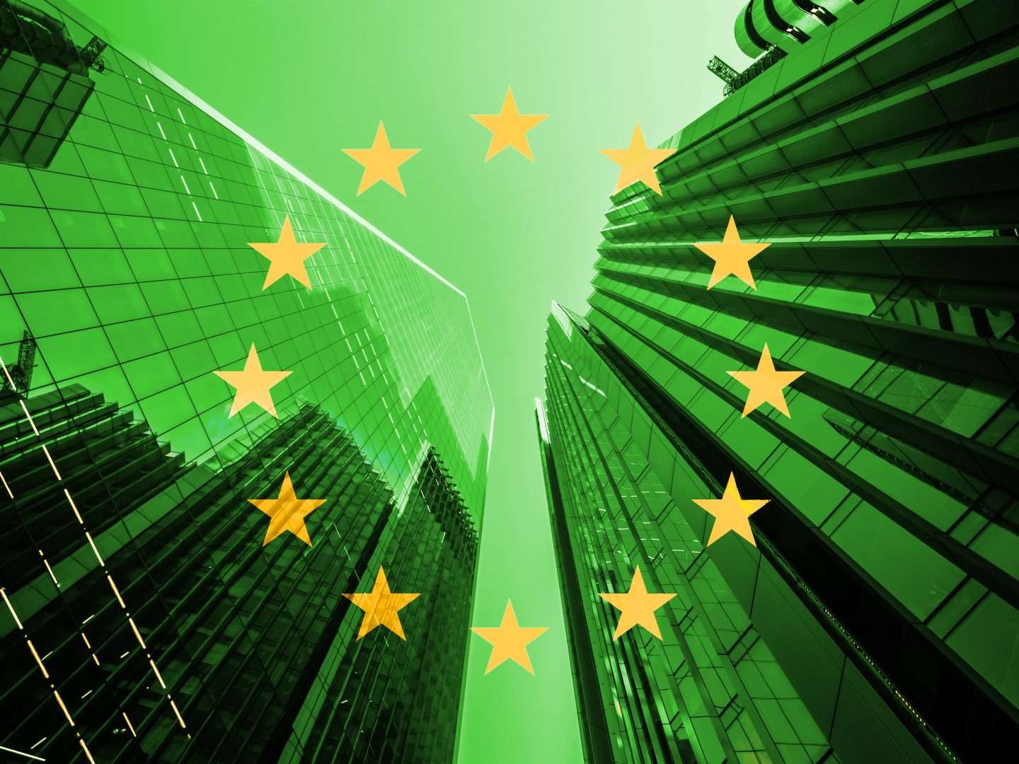 EU flag on green background