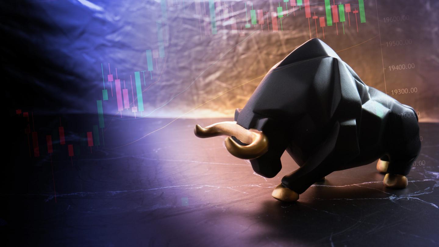 Bull market illustration.