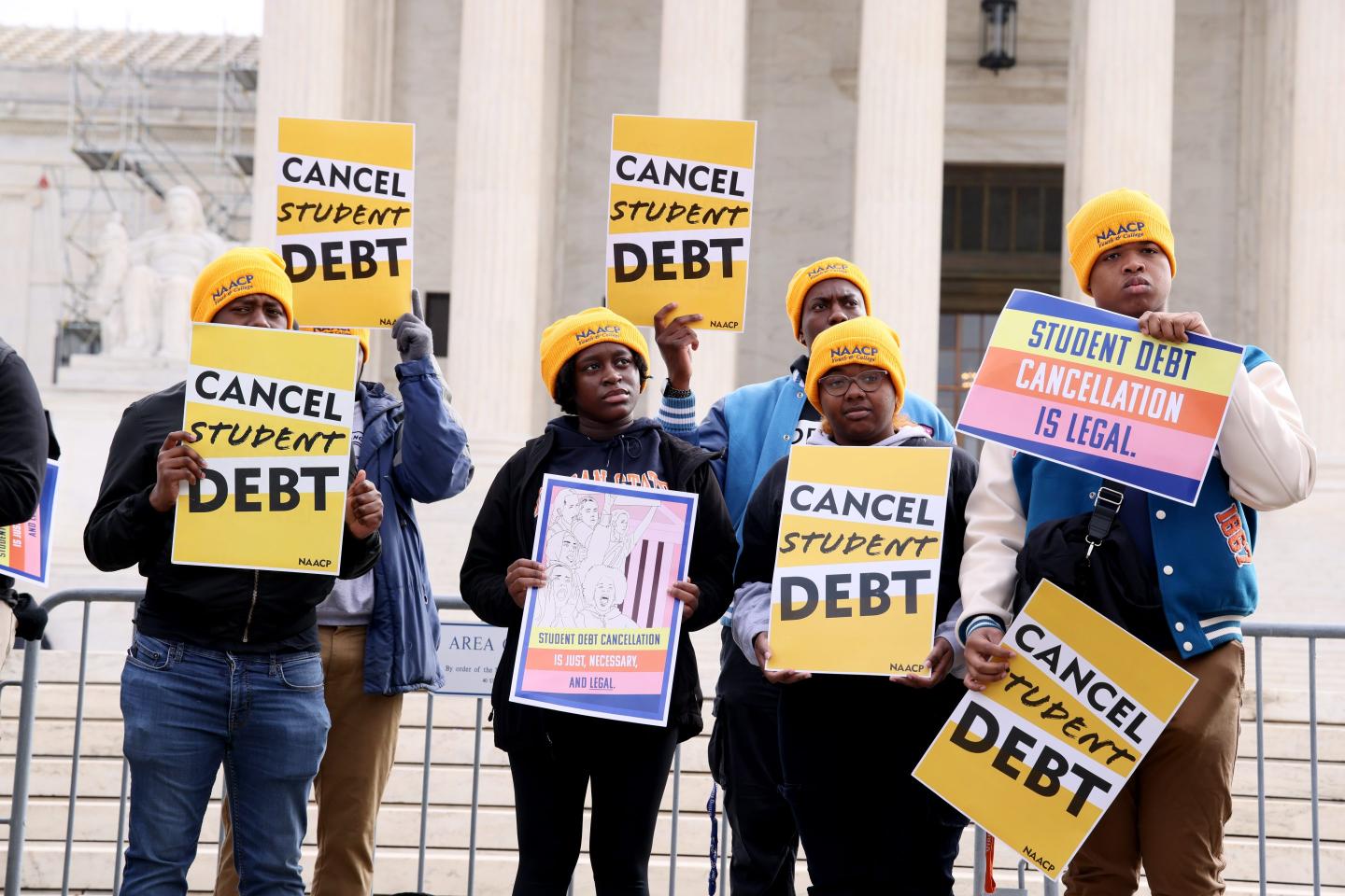 Student loan borrowers and advocates rally to cancel student debt in Washington, D.C., in February 2023