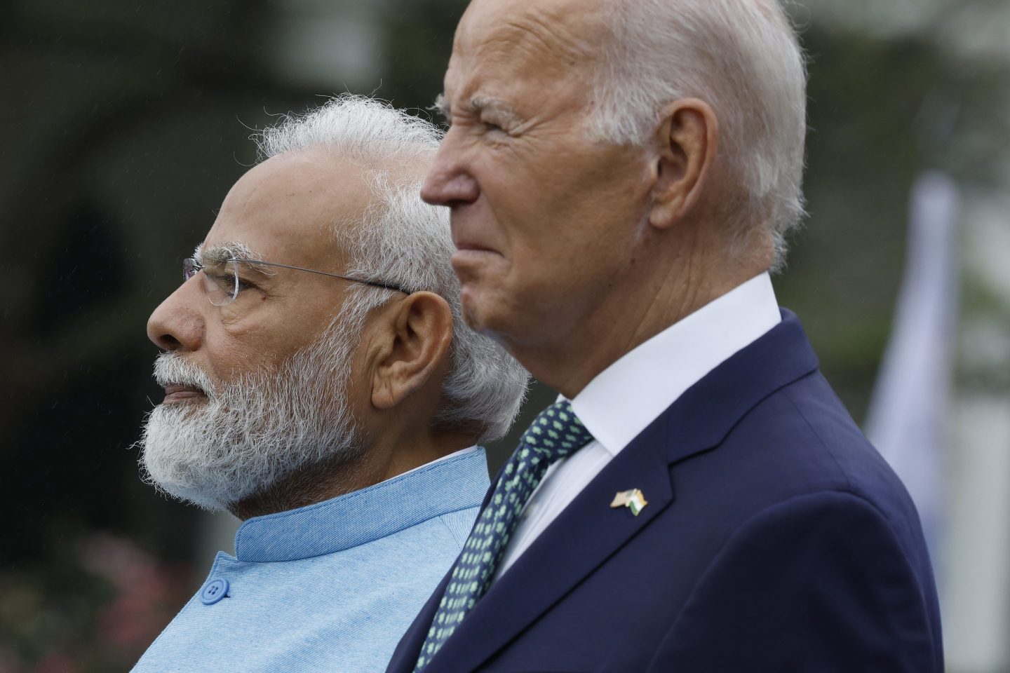 President Joe Biden and Prime Minister Narendra Modi standing side by side