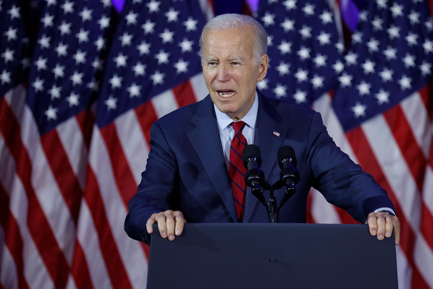 President Biden addresses a campaign rally