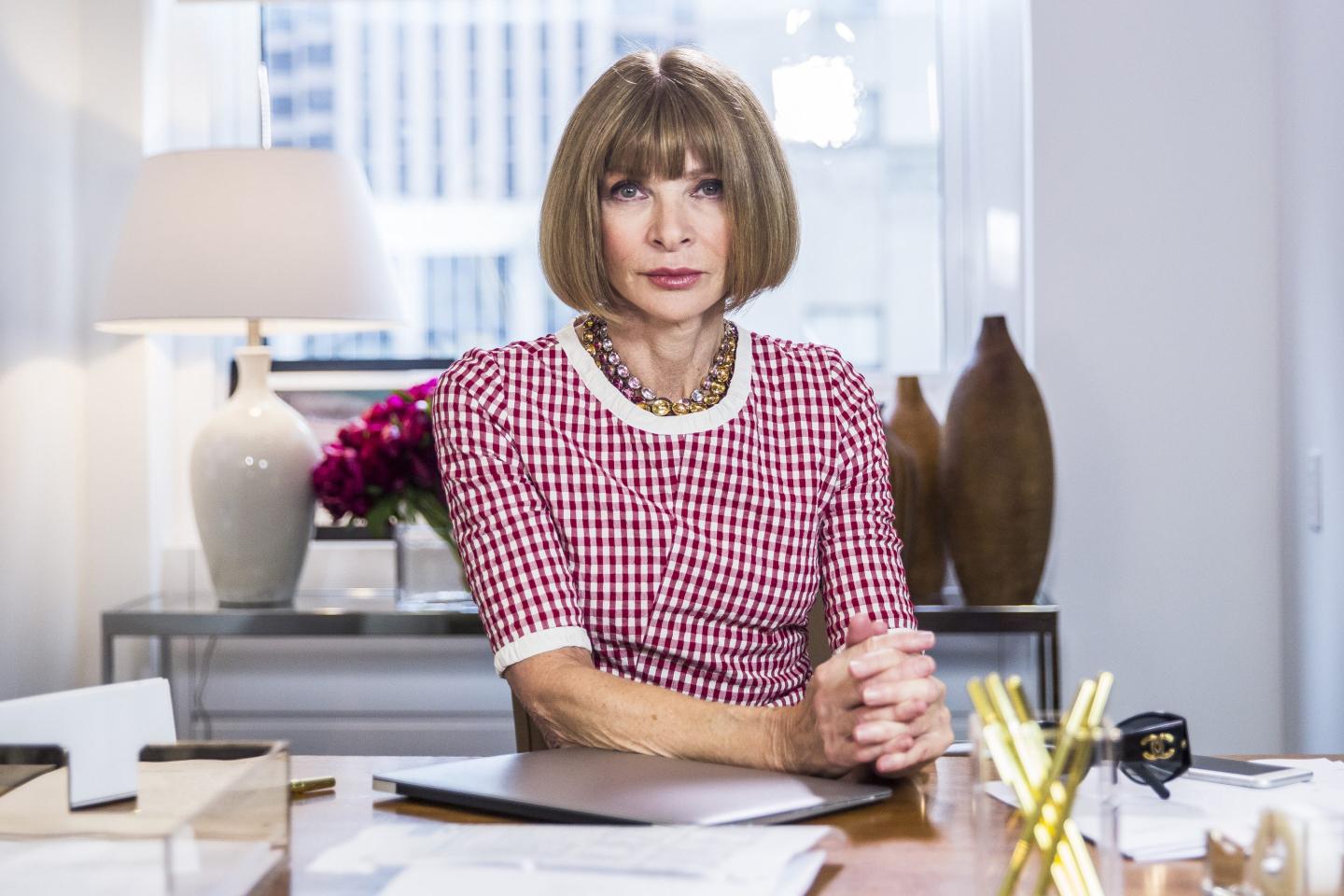 Anna Wintour at her desk