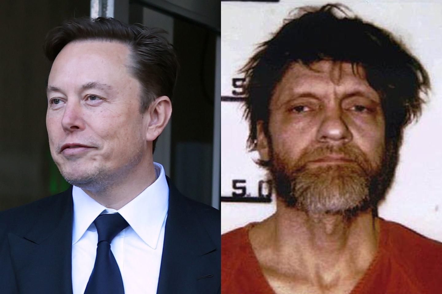 Elon Musk (left) and Ted Kaczynski (right)