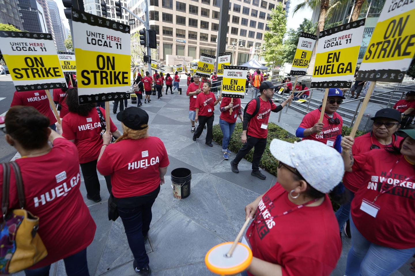 Hollywood faces another strike as thousands of Southern California hotel workers walk off the job