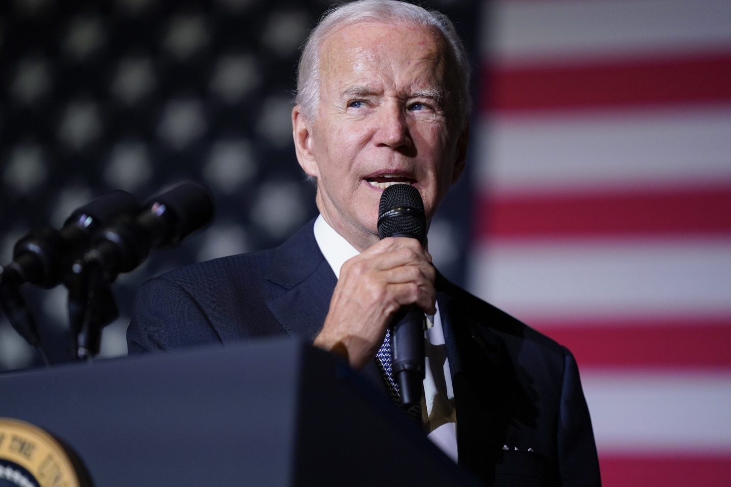 President Joe Biden speaks about student loan debt relief at Delaware State University, Oct. 21, 2022, in Dover, Del.
