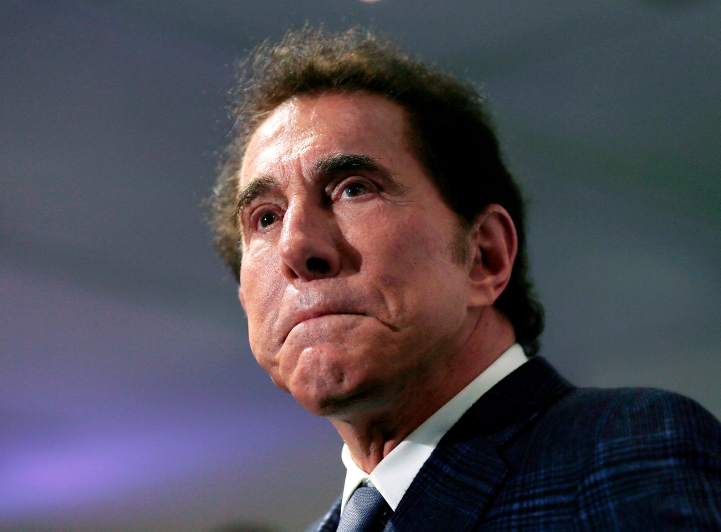 Casino mogul Steve Wynn pauses at a news conference in Medford, Mass., on March 15, 2016.