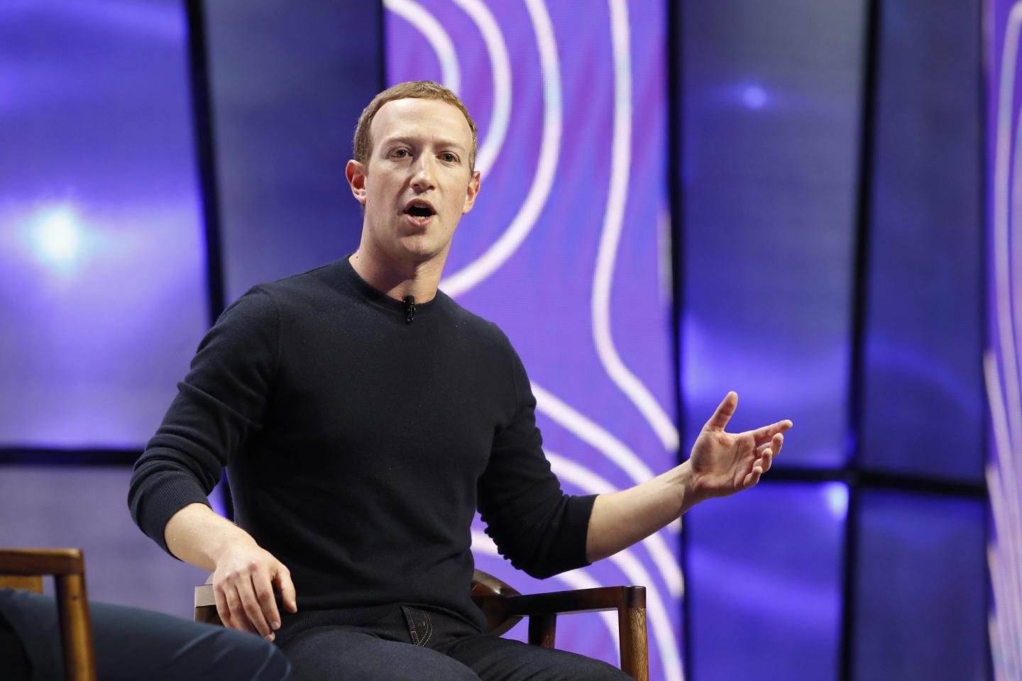 Mark Zuckerberg, chief executive officer and founder of Facebook Inc., speaks during the Silicon Slopes Tech Summit in Salt Lake City, Utah, U.S., on Friday, Jan. 31, 2020. The summit brings together the leading minds in the tech industry for two-days of keynote speakers, breakout sessions, and networking opportunities. Photographer: George Frey/Bloomberg via Getty Images
