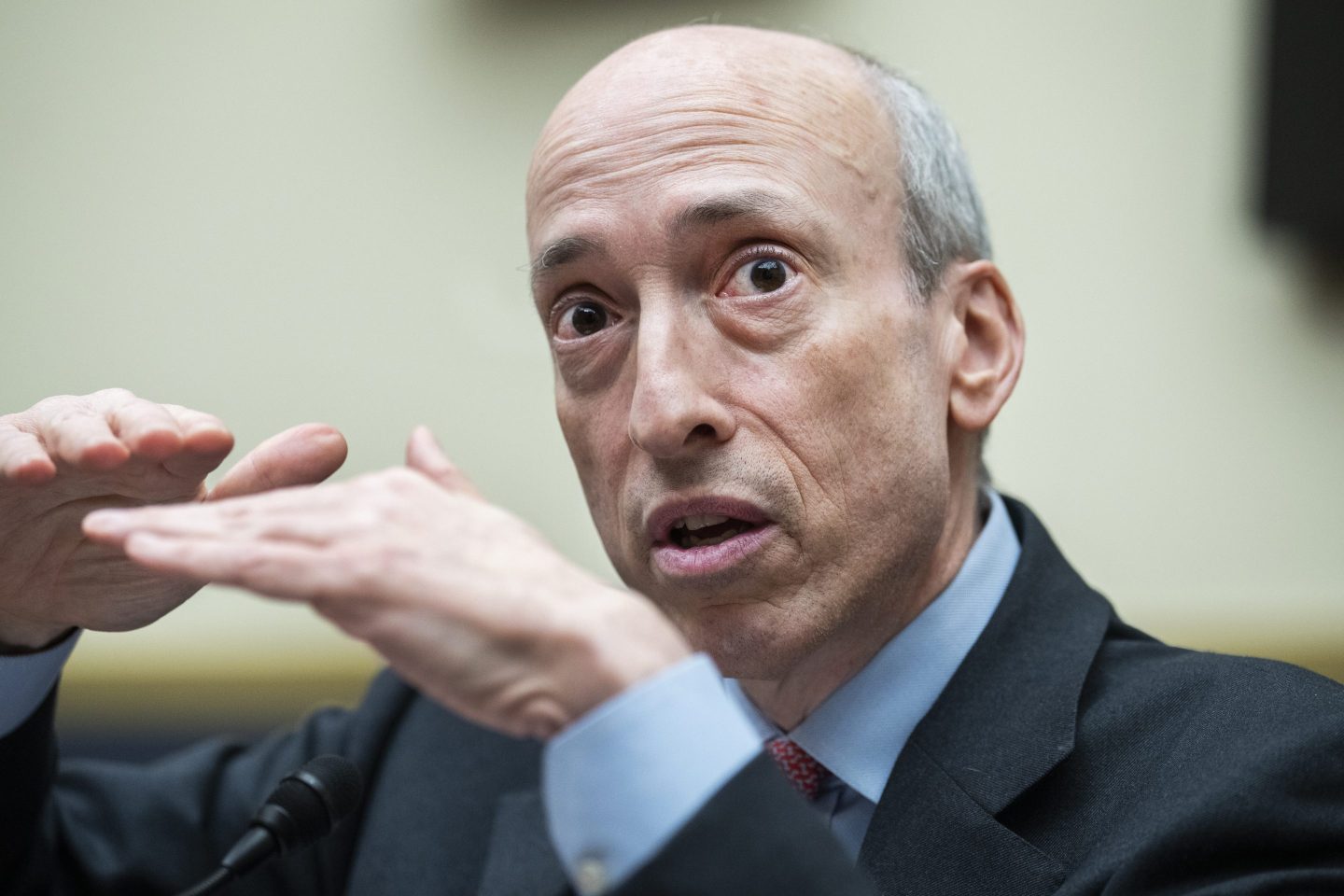 SEC Chair Gary Gensler testifies during the House Financial Services Committee hearing titled "Oversight of the Securities and Exchange Commission," in Rayburn Building on Tuesday, April 18th.