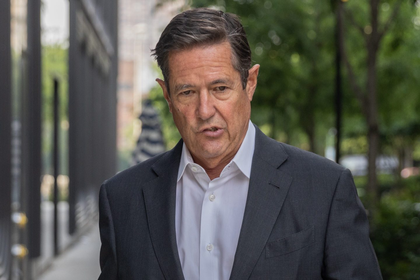 Jes Staley, former chief executive officer of Barclays, departs the offices of Boies Schiller Flexner in New York, on June 11, 2023.