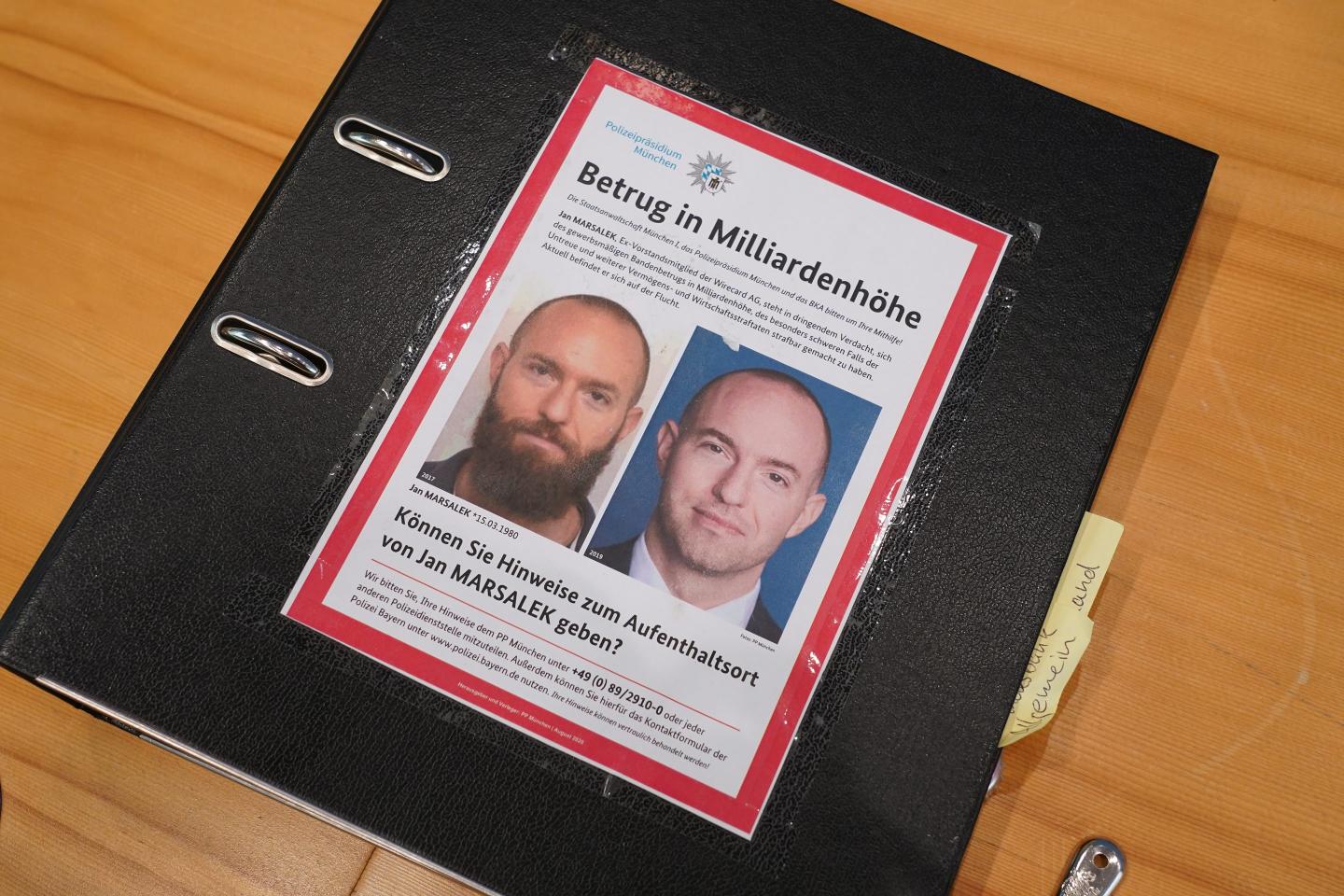 A police wanted poster of former Wirecard chief operating officer Jan Marsalek.