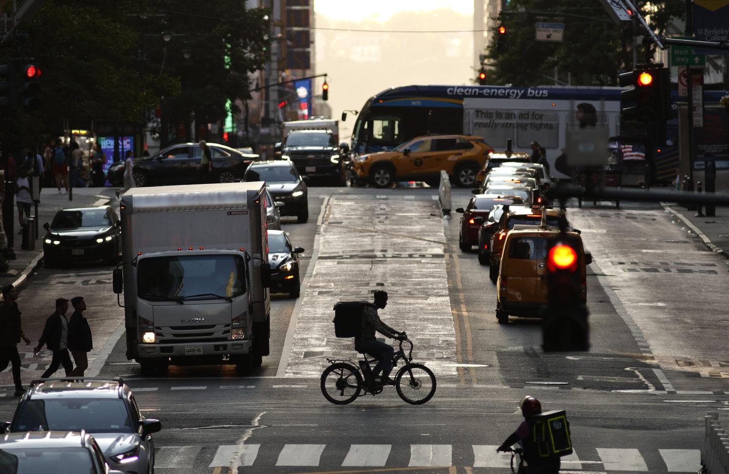 a bicycle delivery person