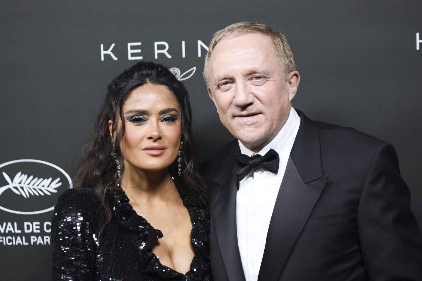 French luxury tycoon François-Henri Pinault and his wife, the actress Salma Hayek.