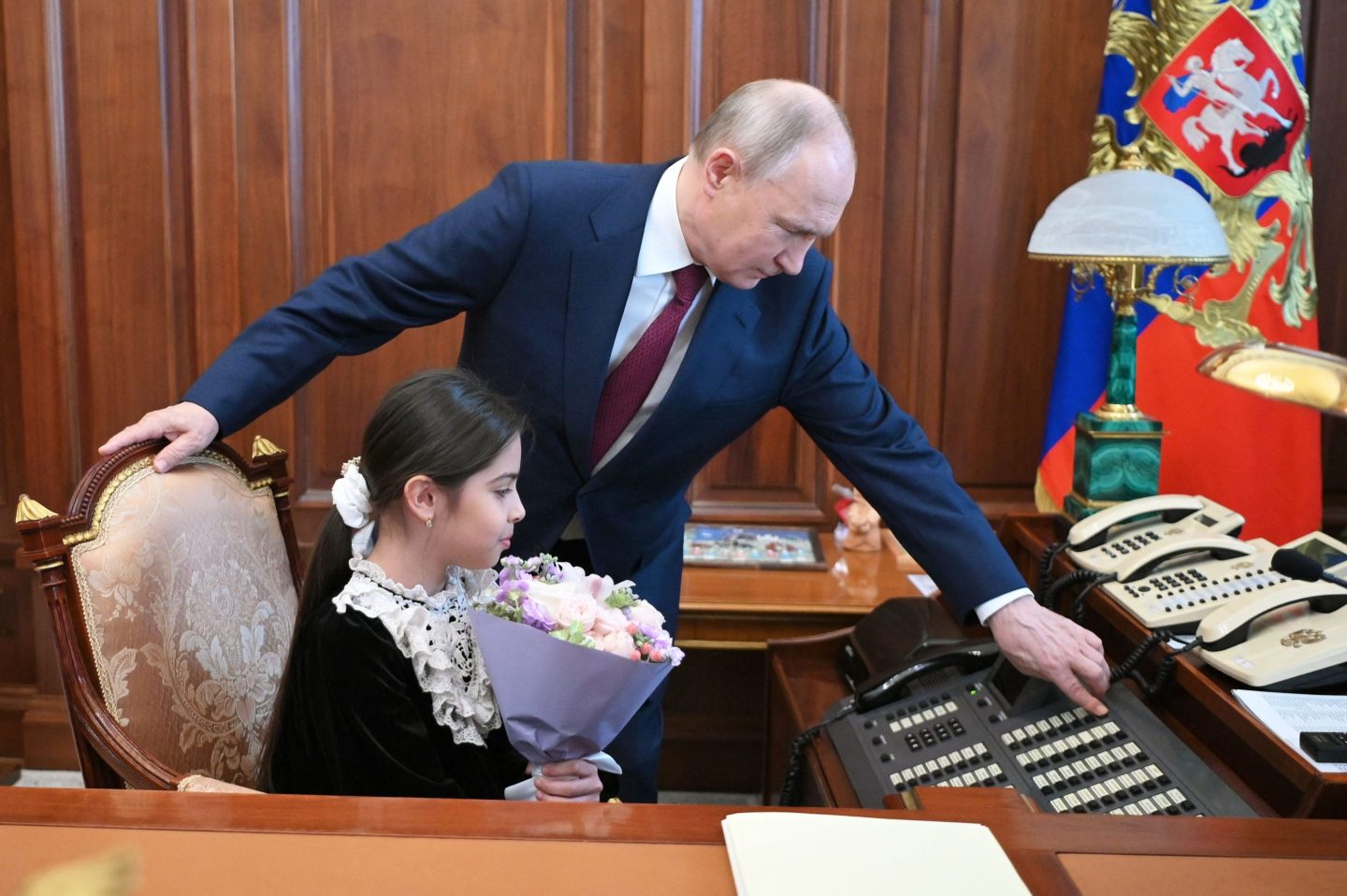 Vladimir Putin and child