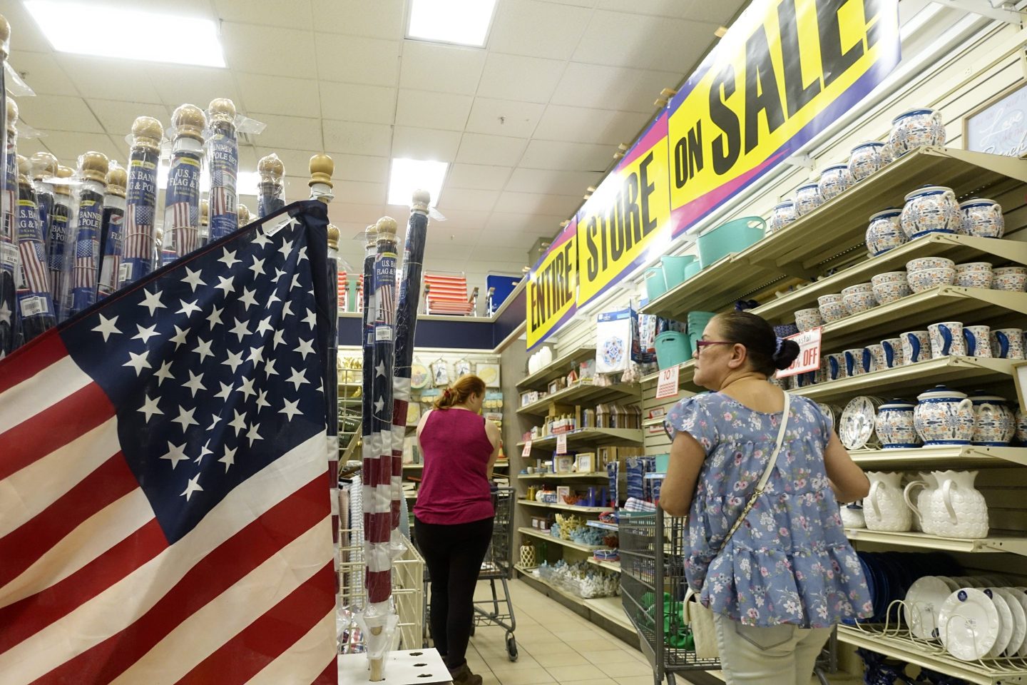 Customers shop at a Christmas Tree Shops on July 7, 2023 in New York City.