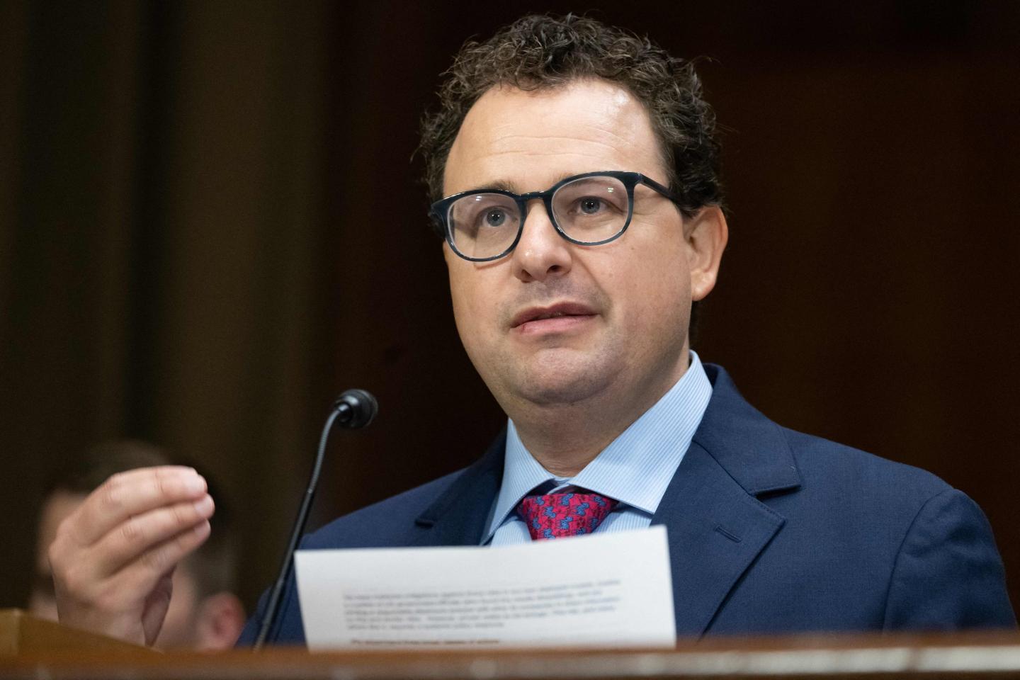 Anthropic CEO Dario Amodei testifying before Congress earlier this week.