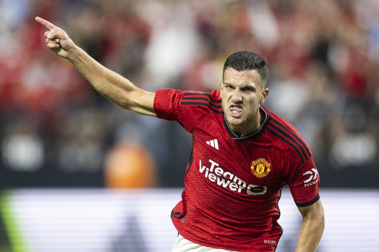 Diogo Dalot of Manchester United celebrates after scoring