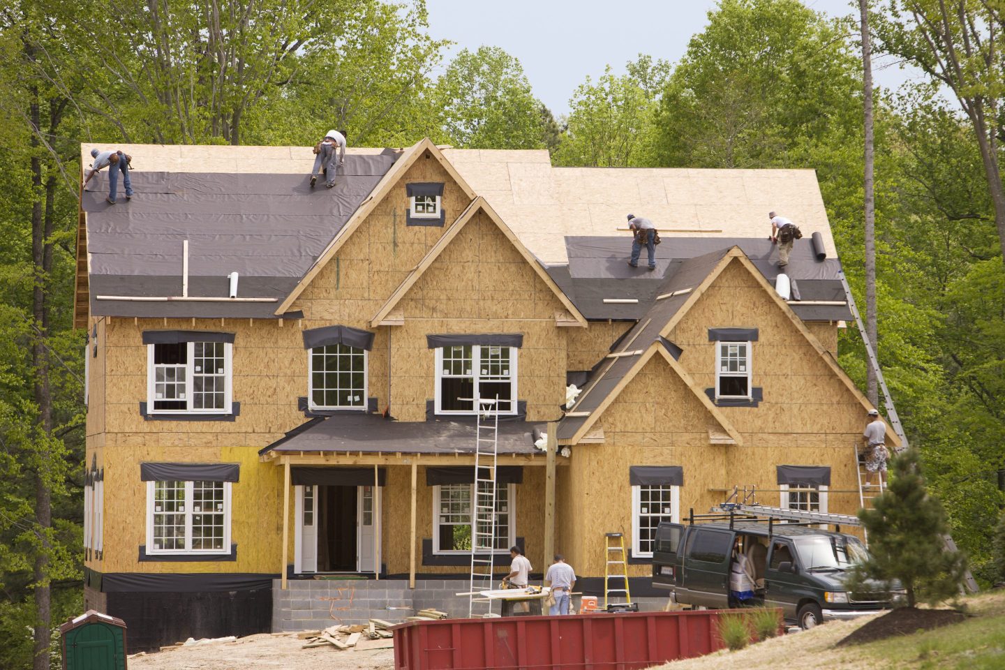 A single-family home under construction