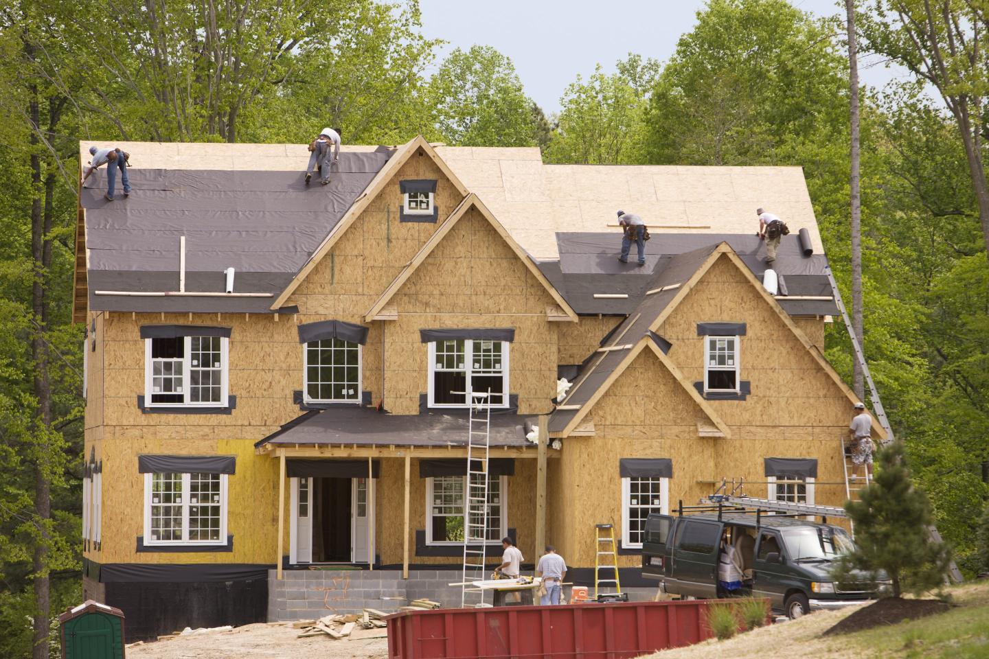 A single-family home under construction