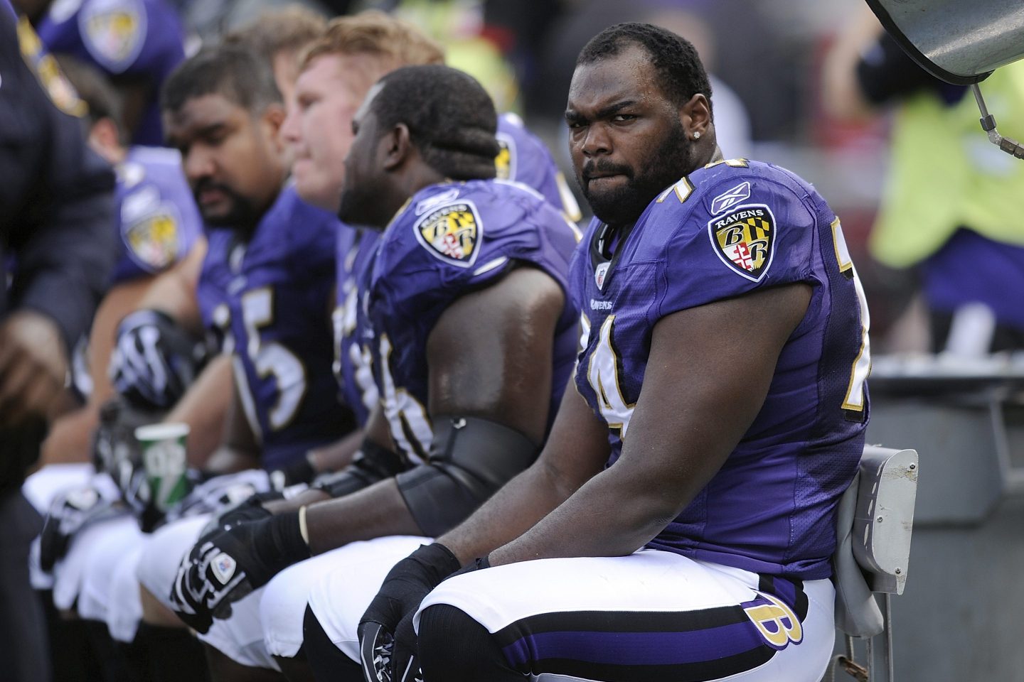 Baltimore Ravens offensive tackle Michael Oher during a game against the Buffalo Bills on Oct. 24, 2010.