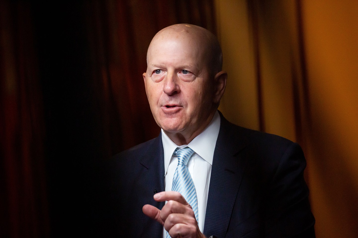 David Solomon, chief executive officer of Goldman Sachs Group Inc., during a Bloomberg Television at the Goldman Sachs Financial Services Conference in New York.
