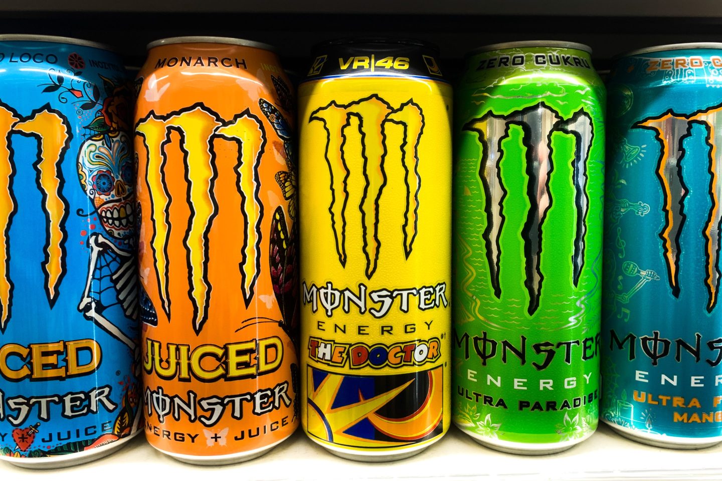 cans of Monster Energy Beverage
