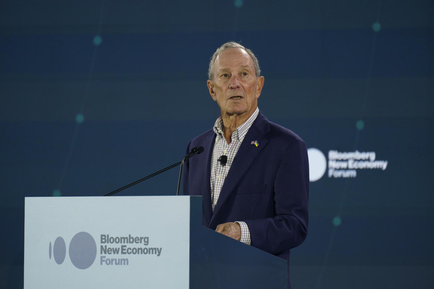 Michael Bloomberg, founder of Bloomberg LP, speaks during the Bloomberg New Economy Forum in Singapore, on Tuesday, Nov. 15, 2022.