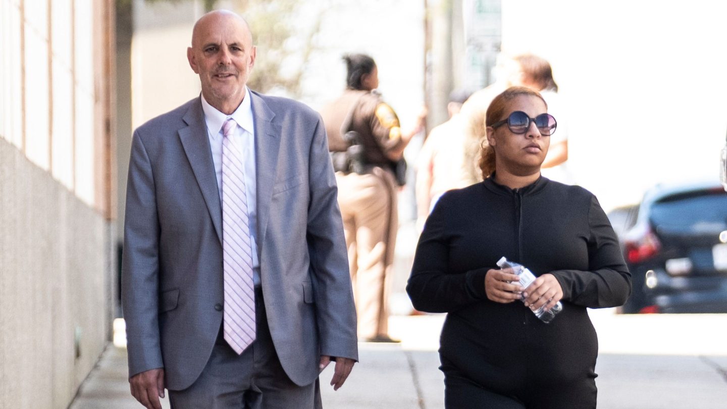 Deja Taylor, right, with attorney James Ellenson.