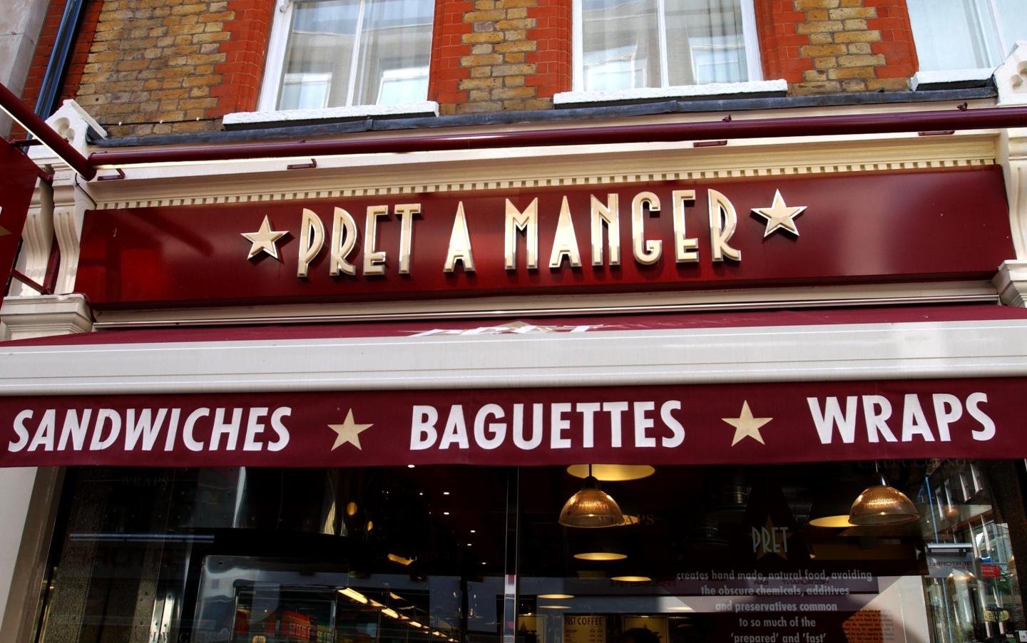 A Pret a Manger sandwich shop