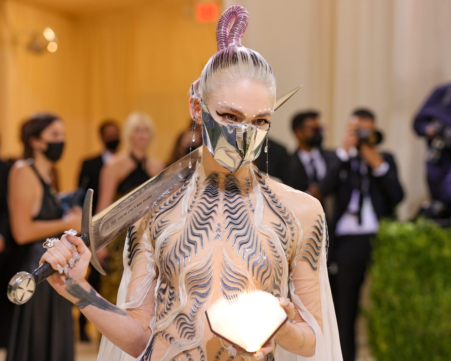 Grimes attends The 2021 Met Gala.