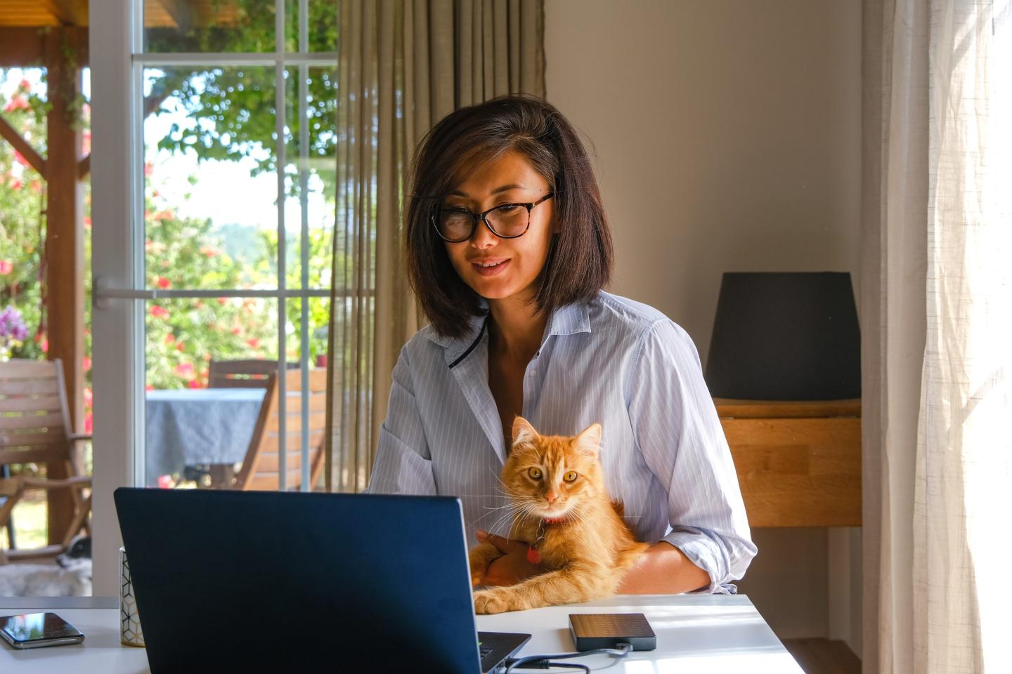 Woman with cat