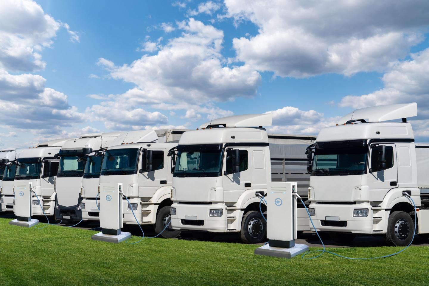 A line of trucks