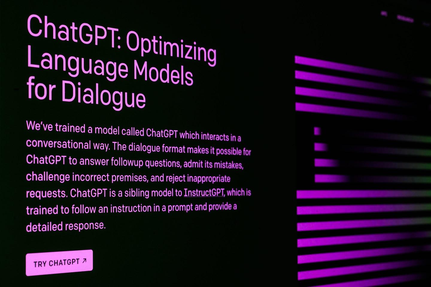 ChatGPT intro page.