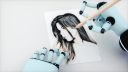 An artificial intelligence paints a portrait of a woman