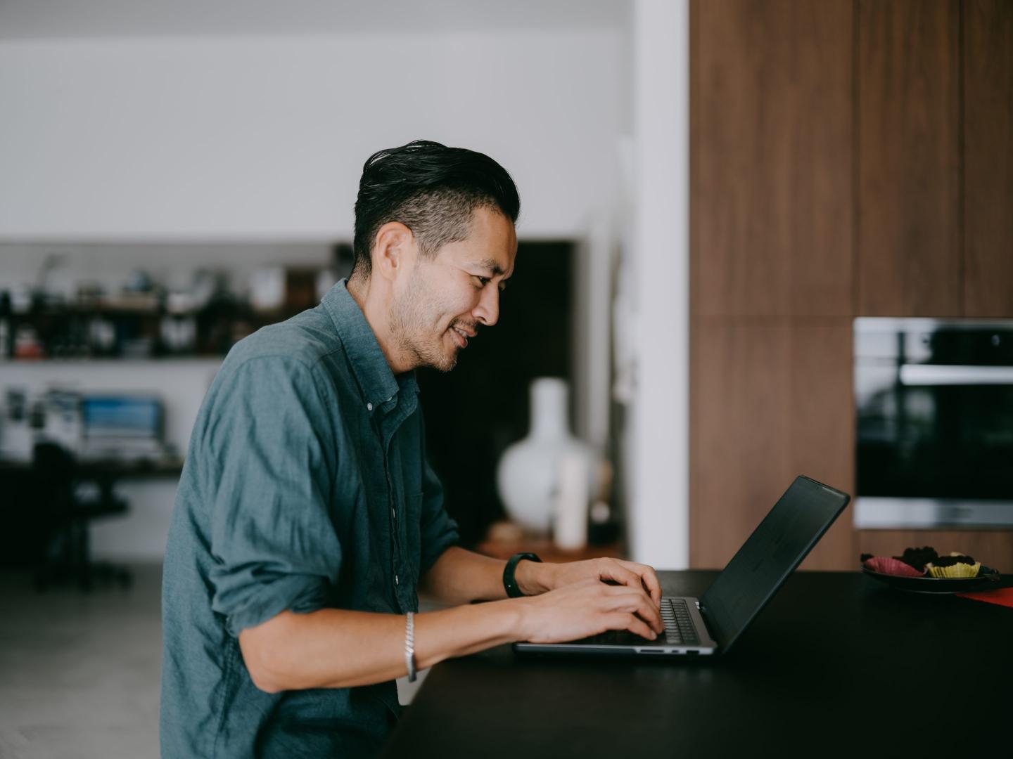Worker at laptop