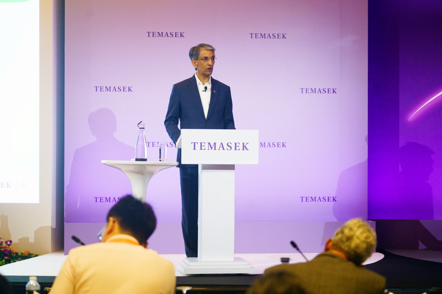 Temasek Holdings CEO Dilhan Pillay speaks during a news conference in Singapore, on Tuesday, July 11, 2023.