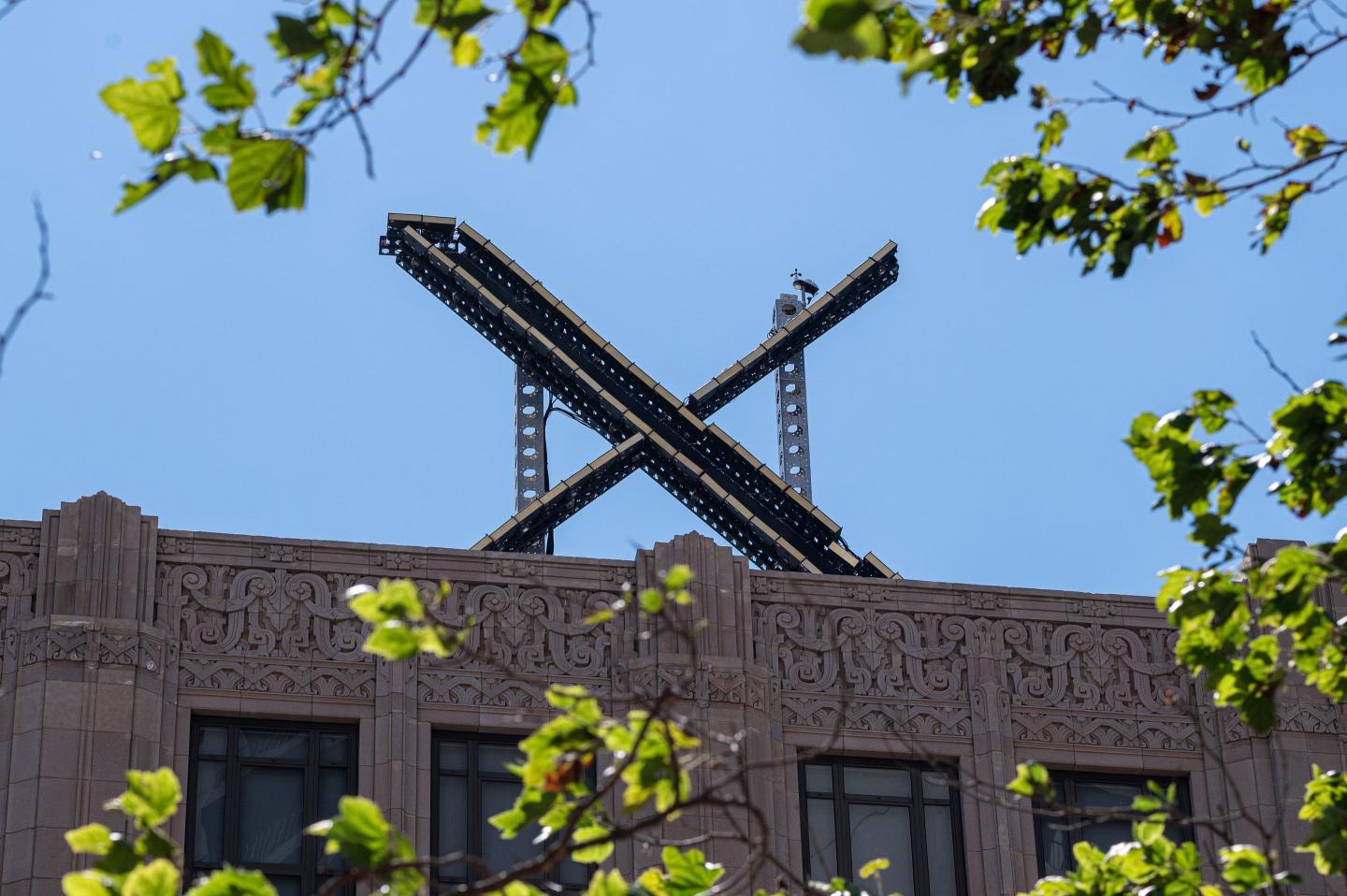 Elon Musk’s giant ‘X’ sign on Twitter’s San Francisco office has been taken down just days after it went up