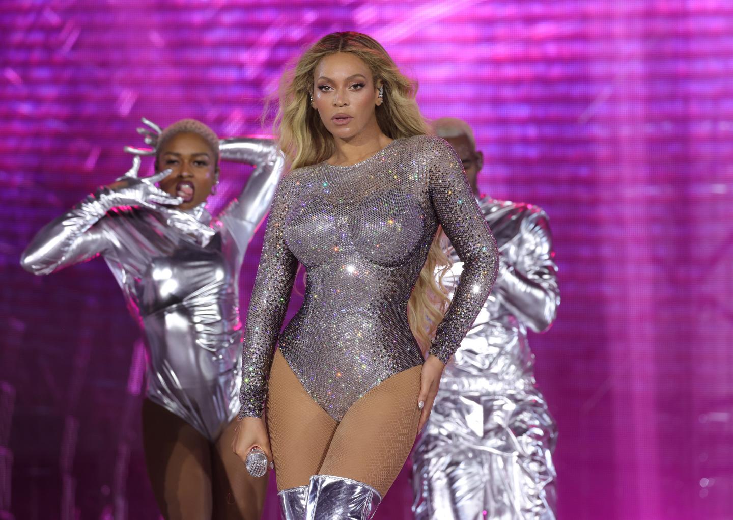 Beyoncé on stage during the Renaissance Tour.