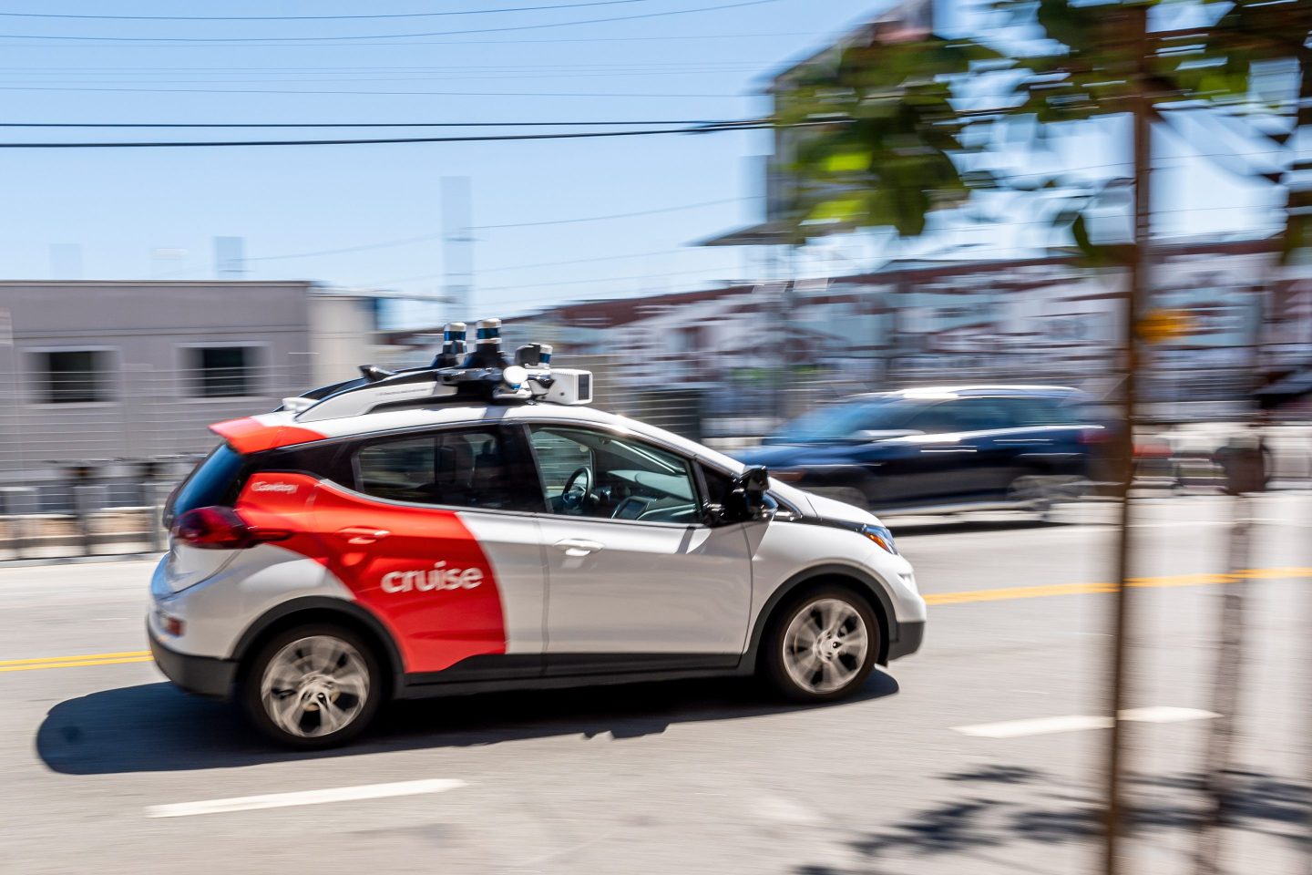 A Cruise autonomous taxi in San Francisco.