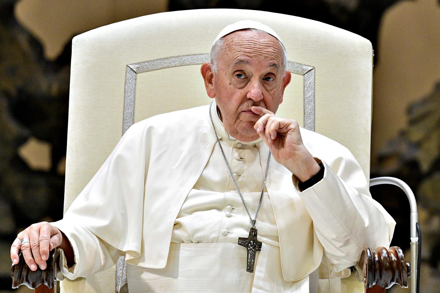 Pope Francis attends his weekly General Audience at the Paul VI Hall on August 09, 2023 in Vatican City, Vatican.