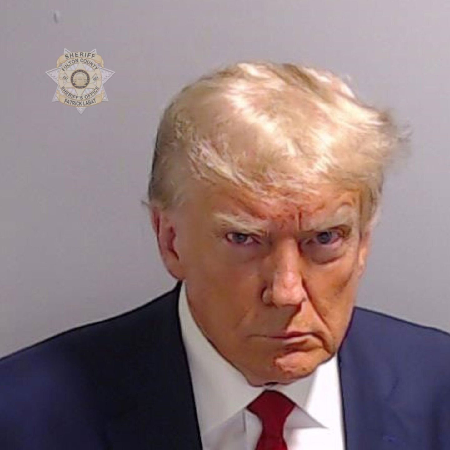 Donald Trump's police mugshot.