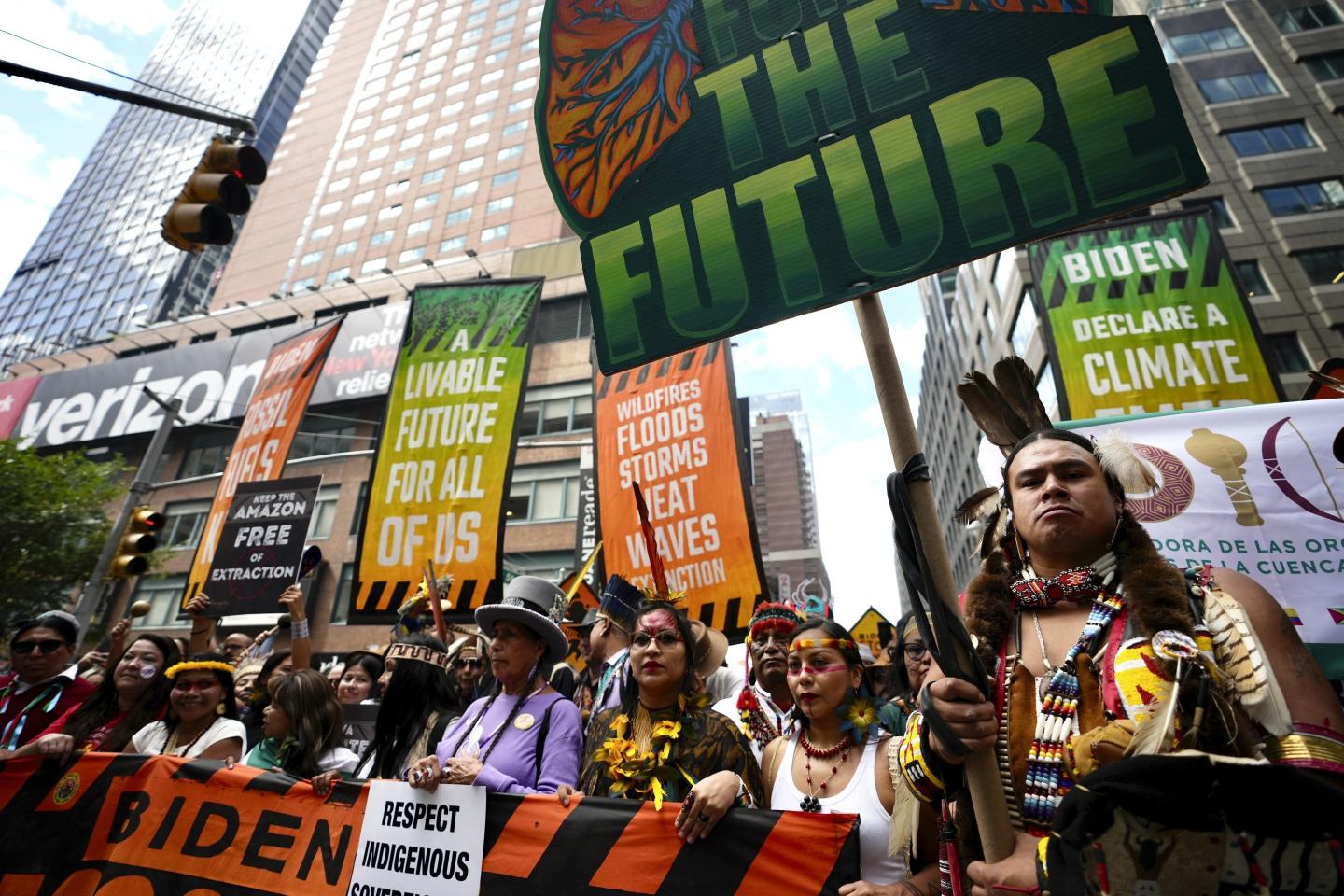 New York flooded by tens of thousands of climate protesters pushing Biden to stop approving new oil and gas projects and end current ones