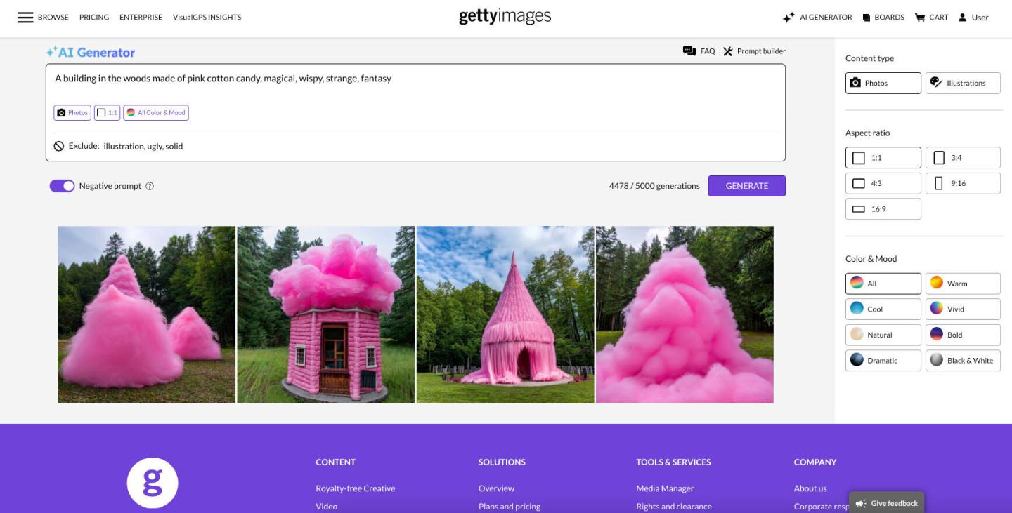 Getty Images AI generator