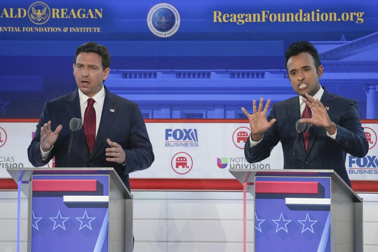 Republican candidates slam Biden’s leadership—and even criticize Trump—as ex-president skips debate to tour Michigan