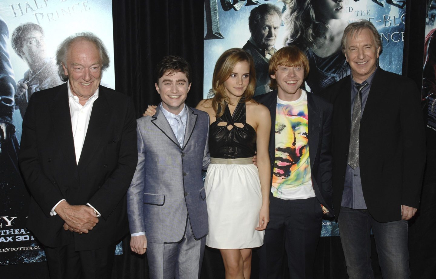 Michael Gambon, from left, Daniel Radcliffe, Emma Watson, Rupert Grint and Alan Rickman