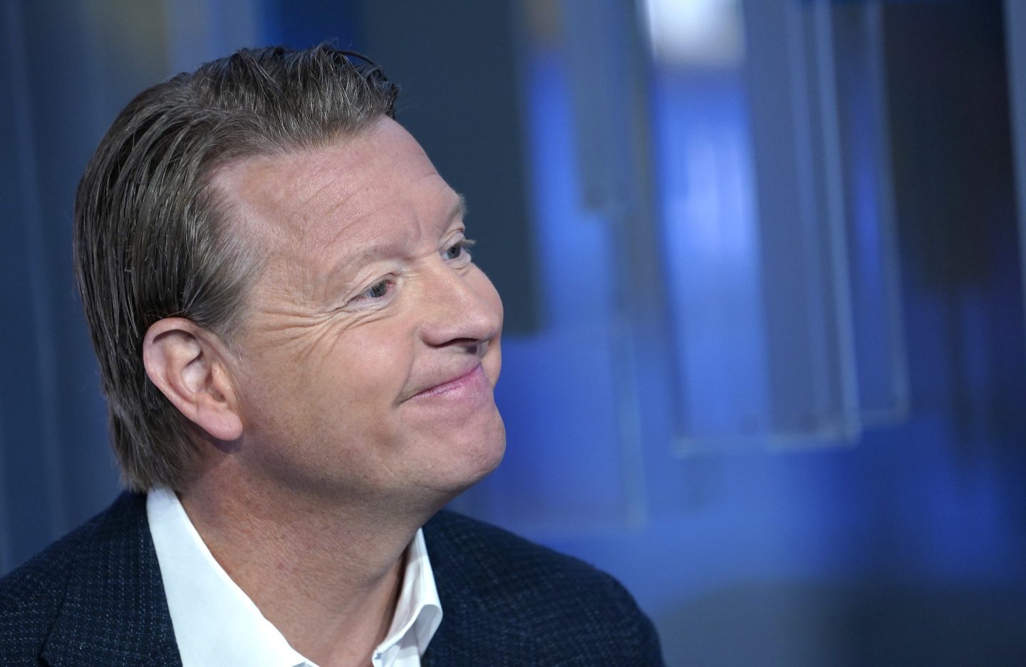 Verizon CEO Hans Vestberg visits "Mornings With Maria" at Fox Business Network Studios on December 04, 2019 in New York City.