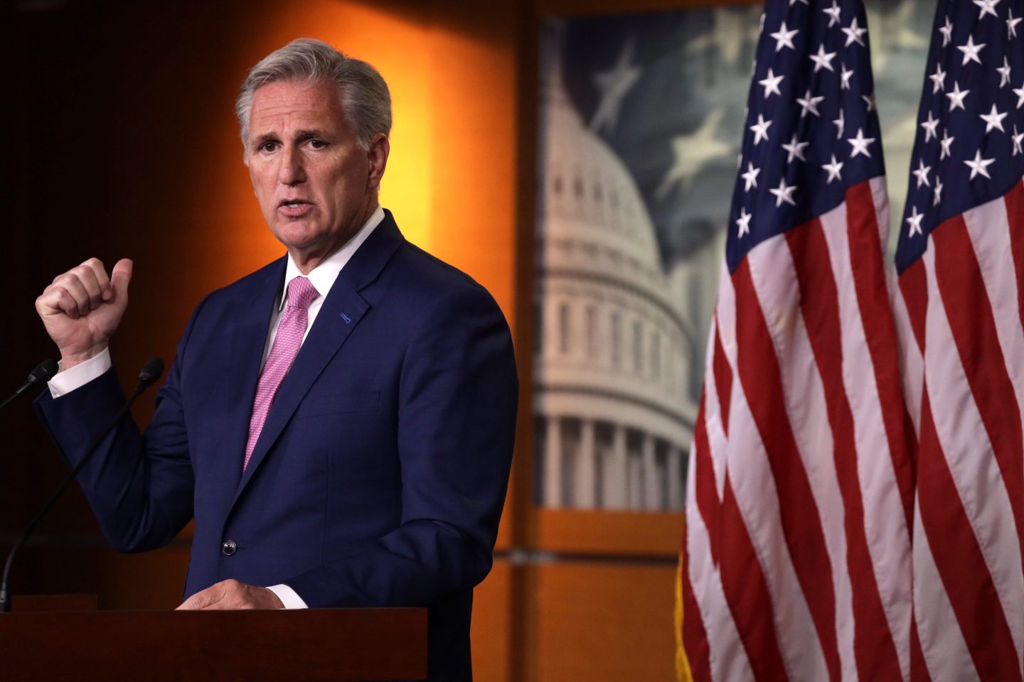 McCarthy presented the plan to Republican lawmakers in a conference call Sunday evening after negotiators representing key factions within the House GOP settled on the demands to temporarily fund the government for 31 days.