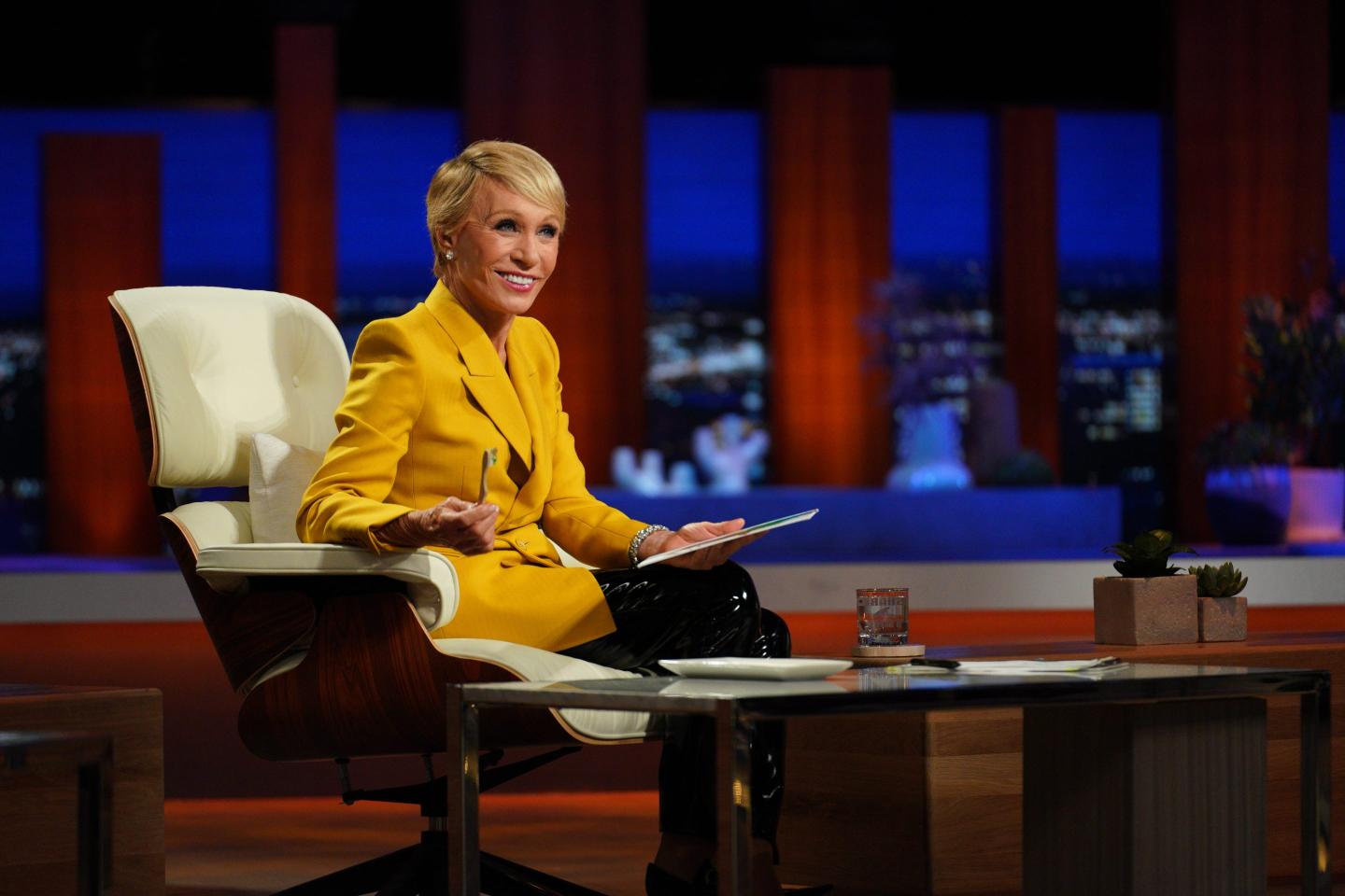 Barbara Corcoran on the set of Shark Tank
